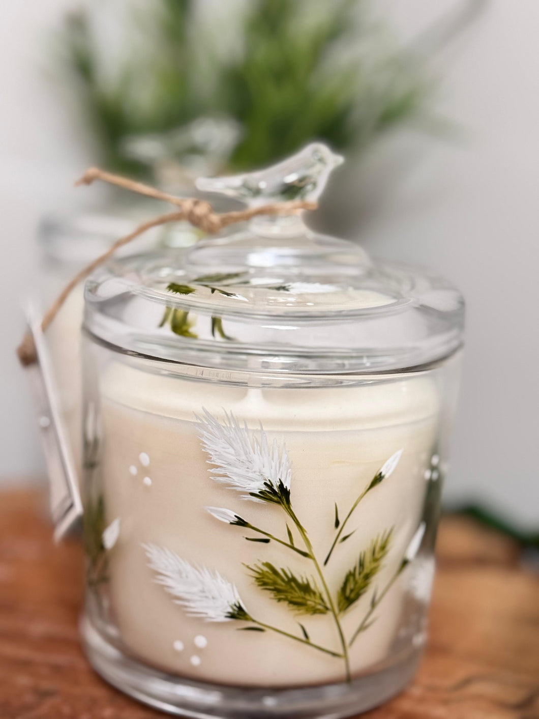 Vela pássaro pintada a mão